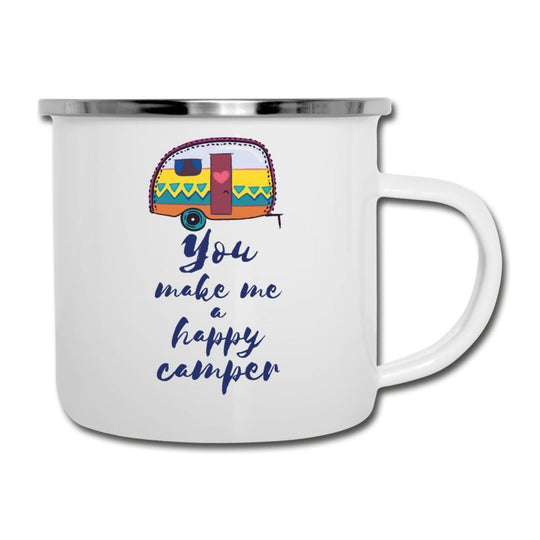 Happy Camper Enamel Camping Mug