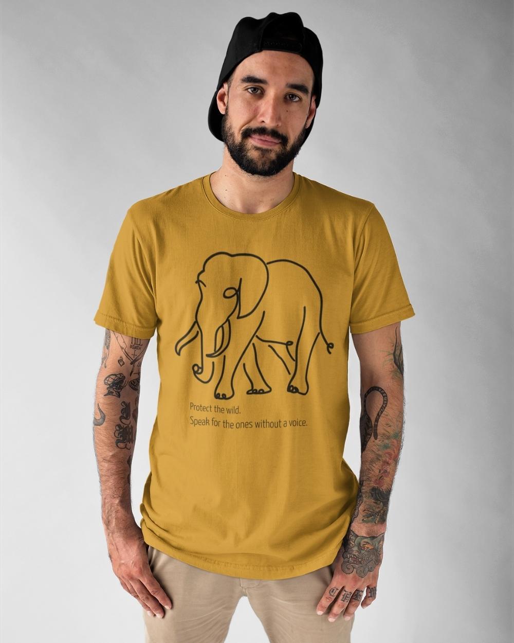 Men's Wild Elephant Organic Cotton Heavyweight T-Shirt