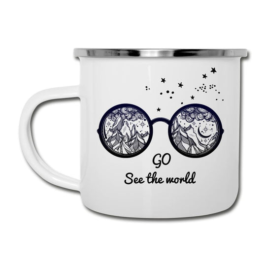 Wanderlust Enamel Camping Mug