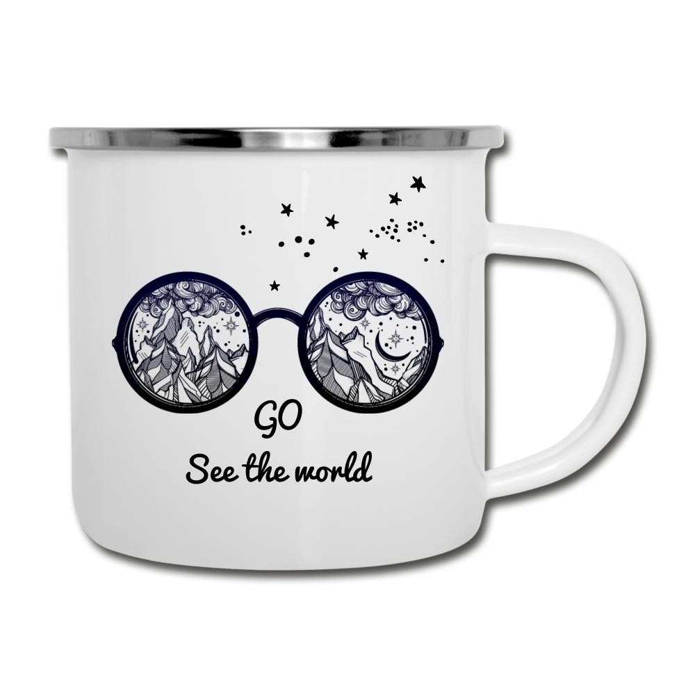 Wanderlust Enamel Camping Mug