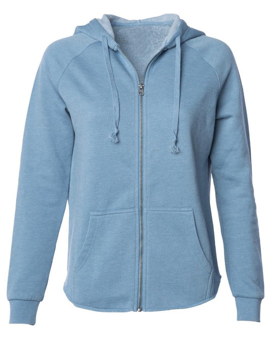 Women's Essential Lightweight Washed Fleece Zip Hoody