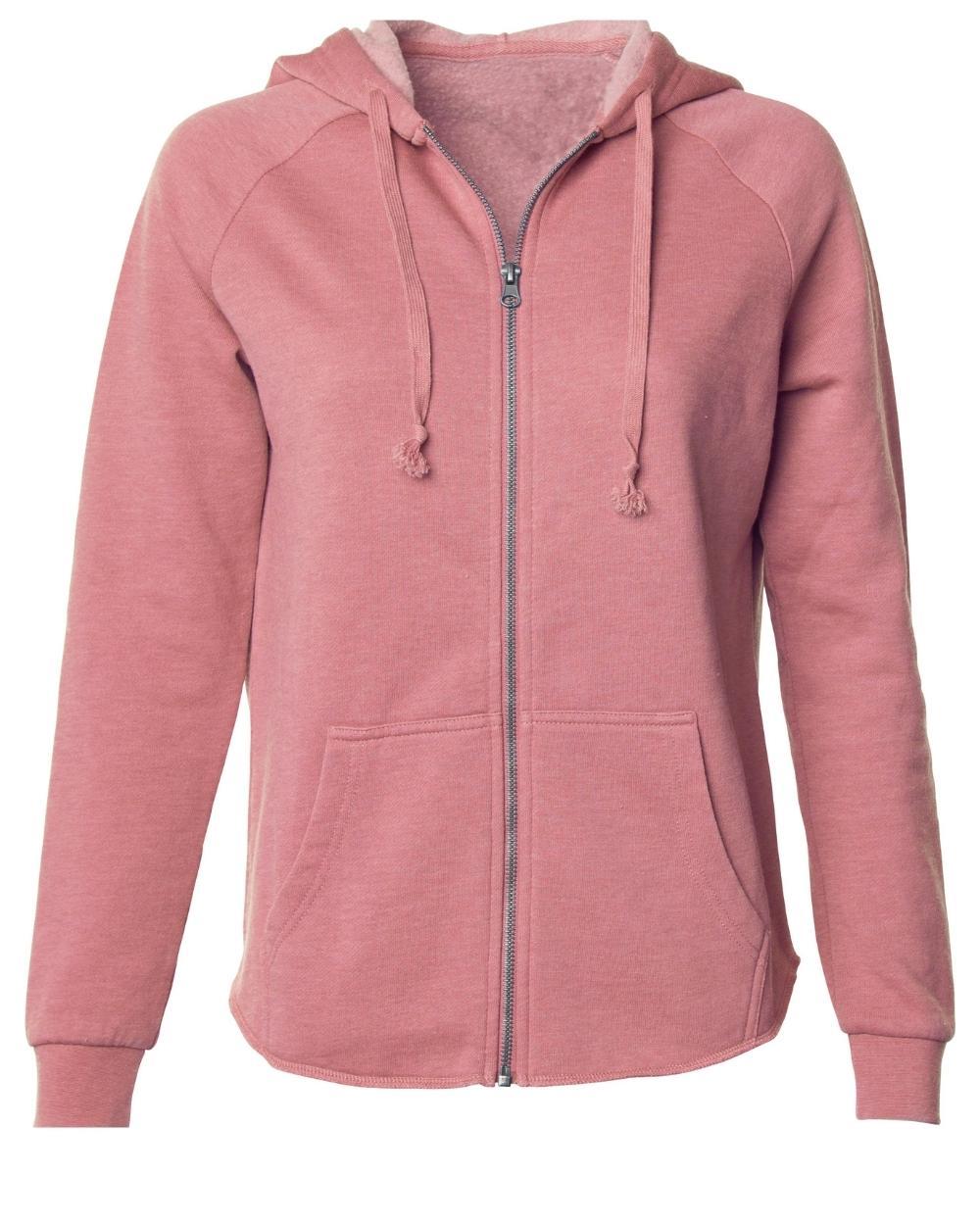 Women's Essential Lightweight Washed Fleece Zip Hoody