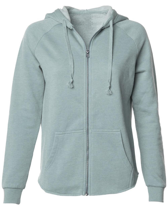 Women's Essential Lightweight Washed Fleece Zip Hoody