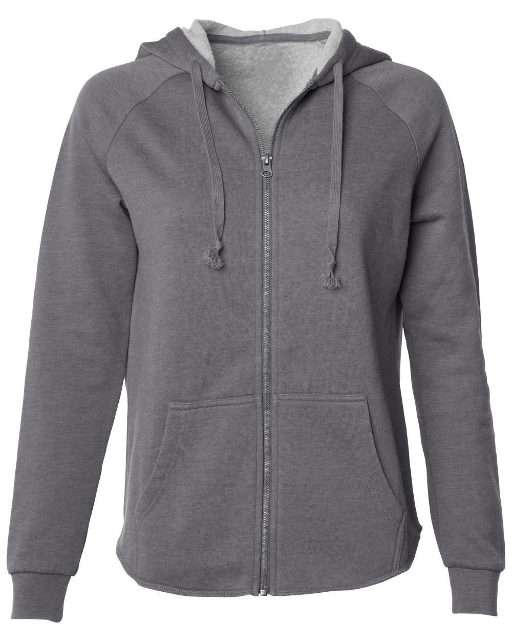 Women's Essential Lightweight Washed Fleece Zip Hoody