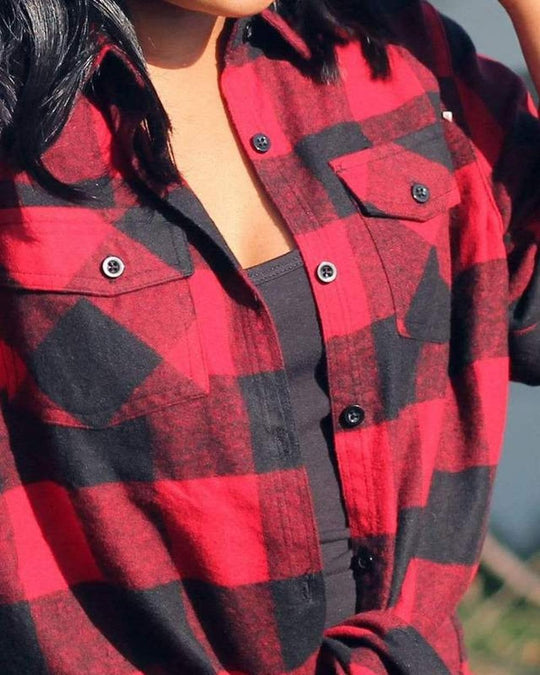 Women's Red Buffalo Long Sleeve Flannel