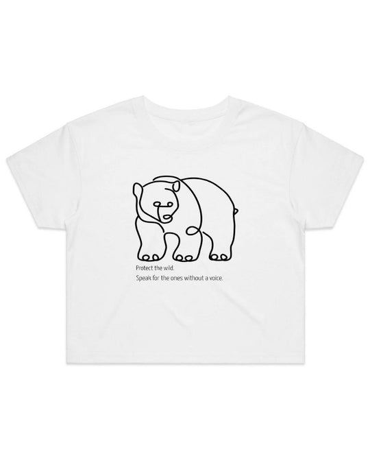 Women's Wild Bear Organic Cotton Crop Tee